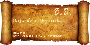 Bajczár Dominik névjegykártya